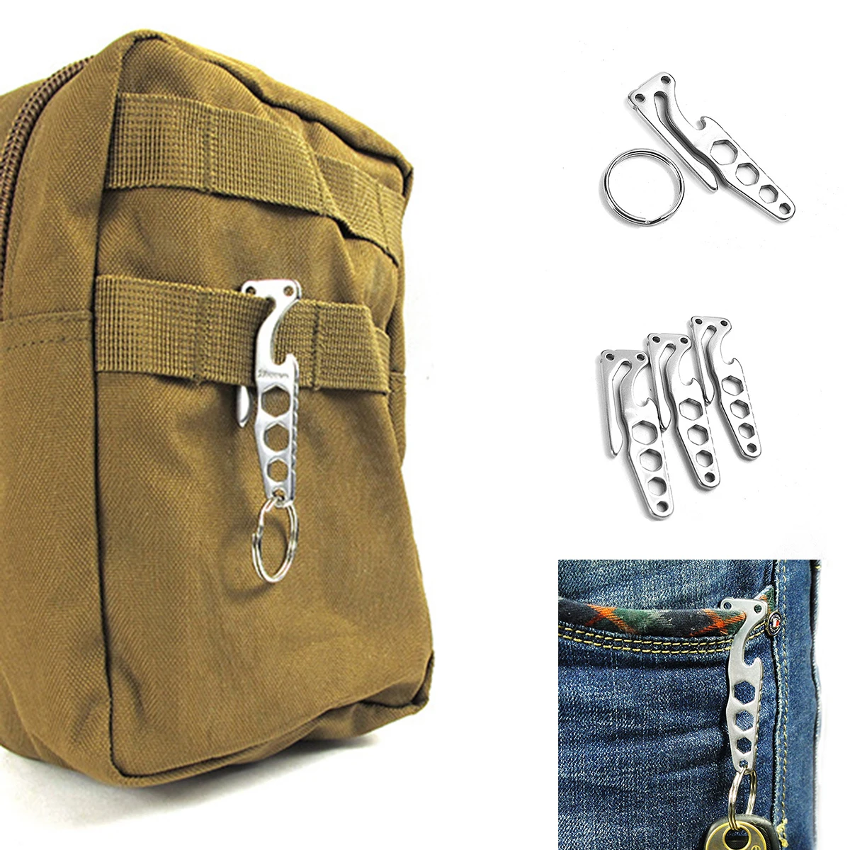 Mini Stainless Multi Tool Bottle Opener Hex Wrench Spanner Keychain Keyring EDC Mini Multi-Function Pocket Key Holder
Mini Stainless Multi Tool Bottle Opener Hex Wrench Spanner Keychain Keyring EDC Mini Multi-Function Pocket Key Holder
