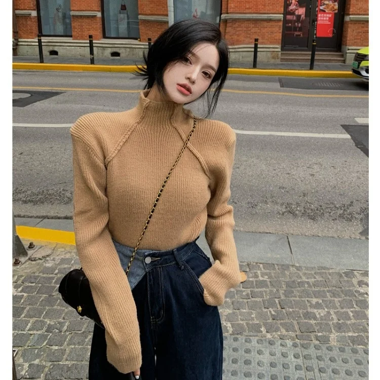 Half High Neck Sweater Women Slim Loose Long Sleeve Sweater Autumn Winter Chic Warm Top X3127
Half High Neck Sweater Women Slim Loose Long Sleeve Sweater Autumn Winter Chic Warm Top X3127