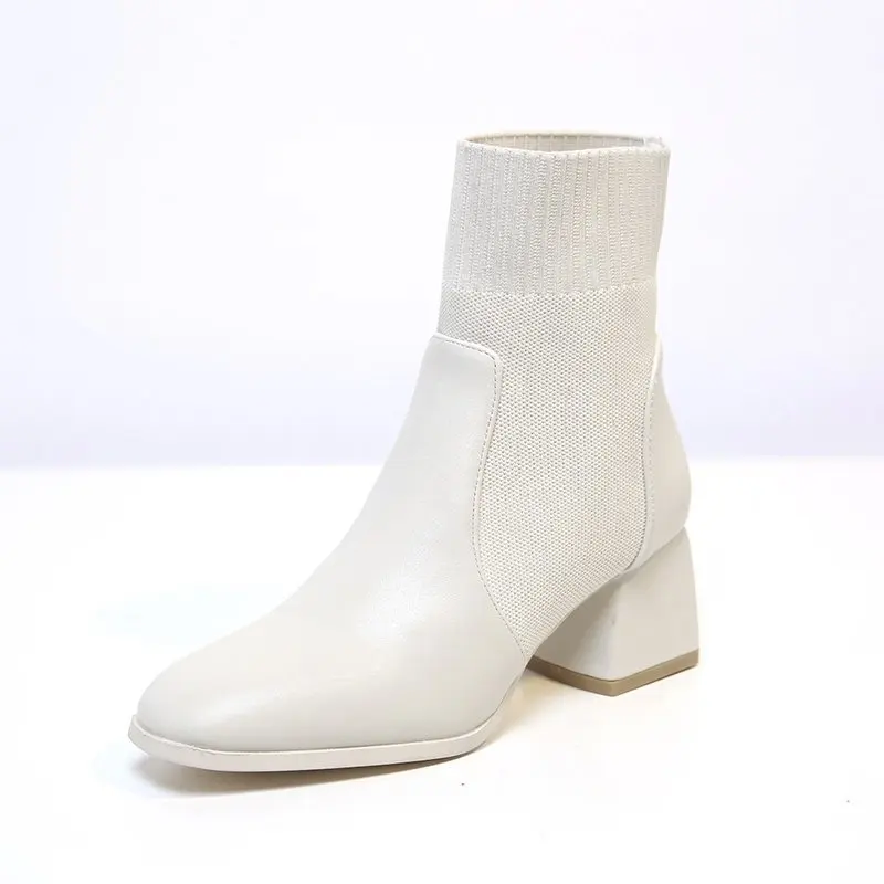 2020 Autumn Winter Women boots Knit Elastic Socks Boots square Toe Chunky Heel Boots Fashion Ankle Chelsea Boots
2020 Autumn Winter Women boots Knit Elastic Socks Boots square Toe Chunky Heel Boots Fashion Ankle Chelsea Boots