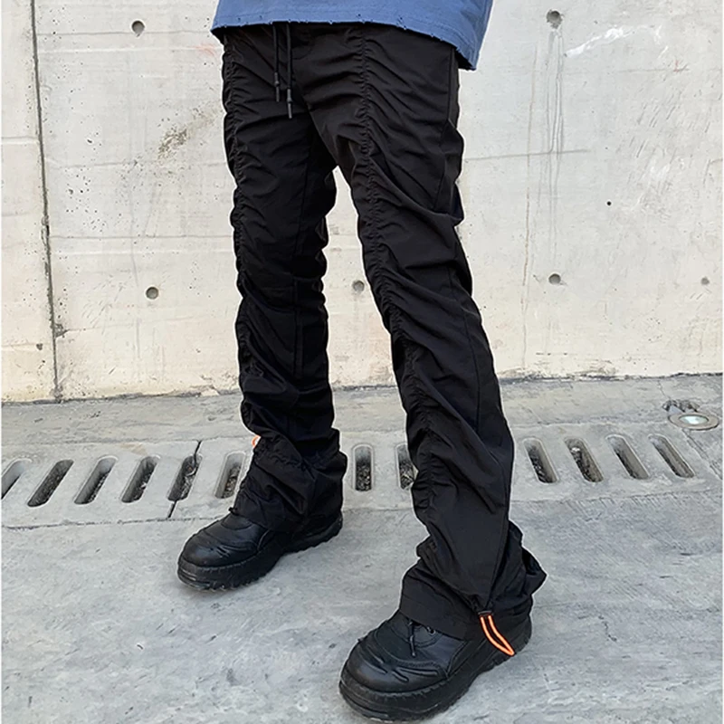 Повседневные брюки Harajuku с рюшами и эластичным поясом мужские женские