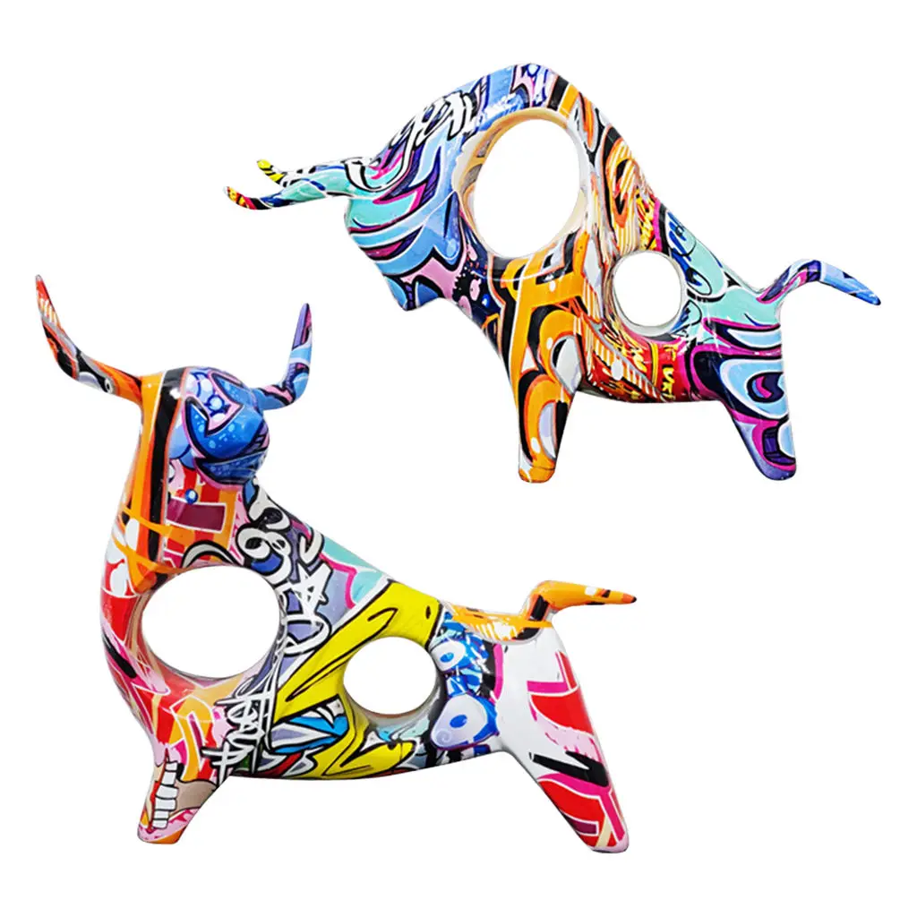 Colorful Bull Figurine Modern Props Birthday Gift Decor Arts Animal Figurines Resin Sculpture for Home Indoor Bookshelf Family
Colorful Bull Figurine Modern Props Birthday Gift Decor Arts Animal Figurines Resin Sculpture for Home Indoor Bookshelf Family