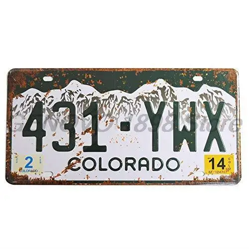 Retro Vintage U.S. State Auto Number Tags, Embossed Prop Vanity License Plate, 12"x6" (Colorado)
Retro Vintage U.S. State Auto Number Tags, Embossed Prop Vanity License Plate, 12"x6" (Colorado)