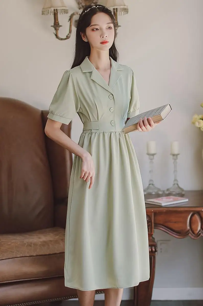 COIGARSAM Brief Women dress High Waist Dresses Green Y1570 
COIGARSAM Brief Women dress High Waist Dresses Green Y1570