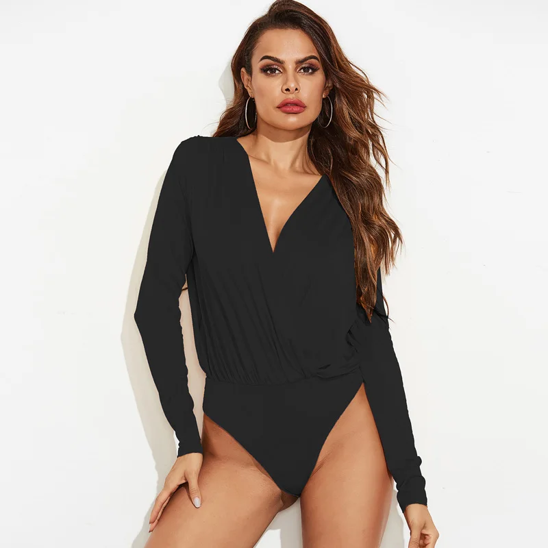 Боди женское эластичное с длинным рукавом и глубоким V-образным вырезом
Боди женское эластичное с длинным рукавом и глубоким V-образным вырезом