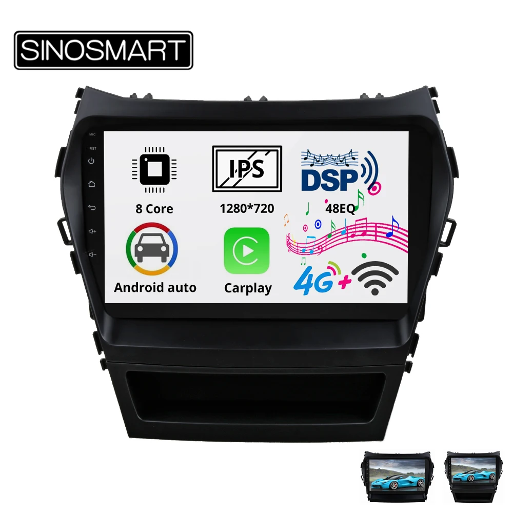 Sinosmart 8 сердечника DSP 48EQ 2Din IPS/QLED 2.5D экран автомобильный gps радио навигации плеер