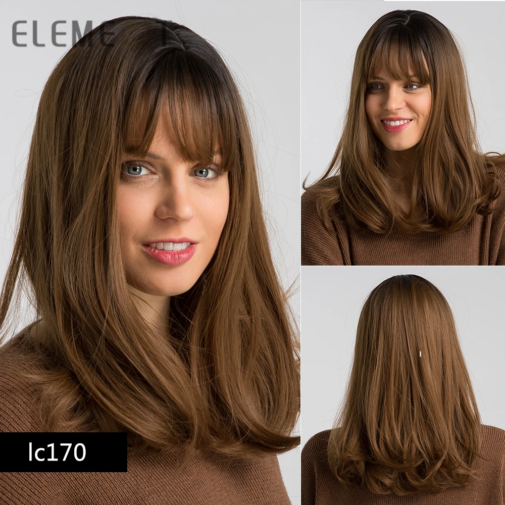 Element Girls Dark Brown Straight Synthetic Hair Wigs with Bangs for Women Long Cosplay Party Daily Wig Heat Resistant Natural 
Element Girls Dark Brown Straight Synthetic Hair Wigs with Bangs for Women Long Cosplay Party Daily Wig Heat Resistant Natural