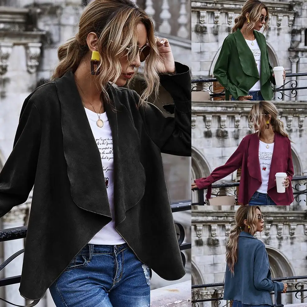 Autumn Winter Women Solid Color Lapel Collar Short Jacket Open Front Suede Coat Women's Clothing женская куртка femme veste 2020
Autumn Winter Women Solid Color Lapel Collar Short Jacket Open Front Suede Coat Women's Clothing женская куртка femme veste 2020