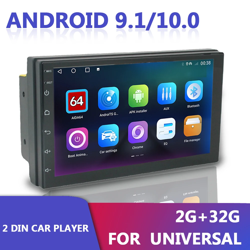 Автомагнитола 2 Din, мультимедийный видеоплеер с Сенсорным TFT-экраном 7 дюймов, GPS-навигацией, Wi-Fi, Bluetooth, Android 9,1/10
Автомагнитола 2 Din, мультимедийный видеоплеер с Сенсорным TFT-экраном 7 дюймов, GPS-навигацией, Wi-Fi, Bluetooth, Android 9,1/10