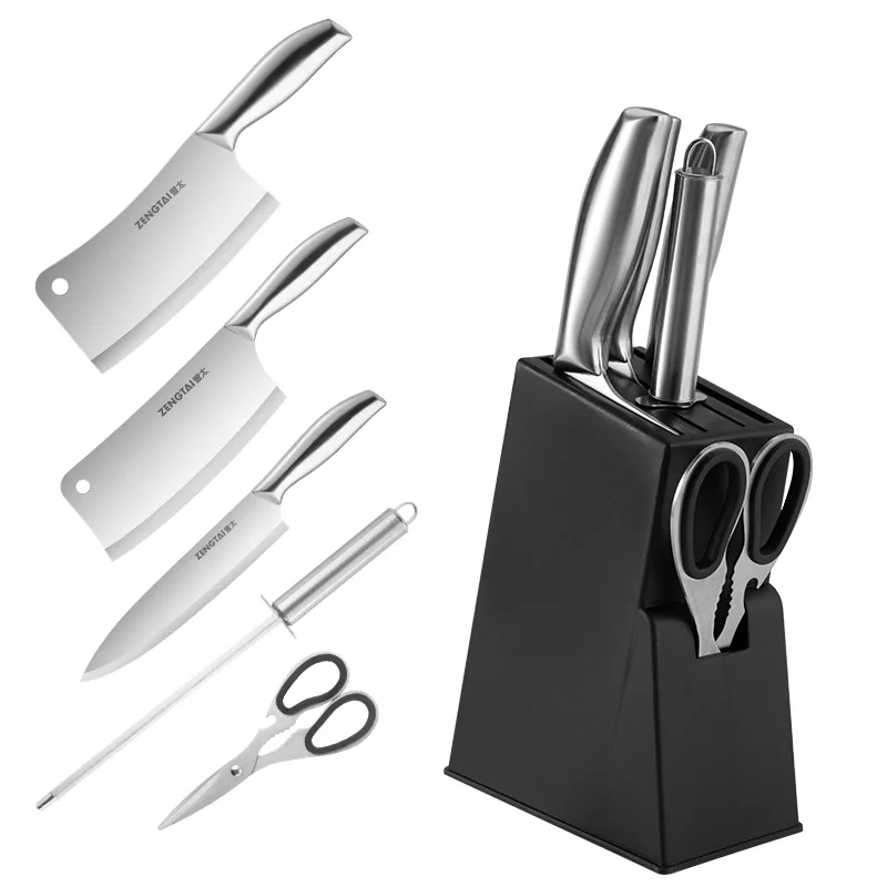 Stainless Steel Cutter Set Six-Piece Kitchen Household All-Steel Meat Cutting Knife Scissors Gift Knife Set
Stainless Steel Cutter Set Six-Piece Kitchen Household All-Steel Meat Cutting Knife Scissors Gift Knife Set