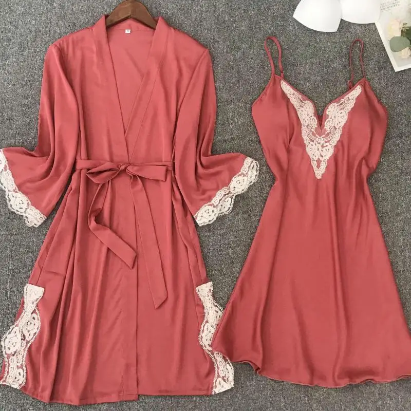 Bride Bridesmaid Wedding Robe Set Satin V-Neck Nightgown&Bathrobe Suit Women Lace Trim Kimono Bath Gown Lounge Negligee
Bride Bridesmaid Wedding Robe Set Satin V-Neck Nightgown&Bathrobe Suit Women Lace Trim Kimono Bath Gown Lounge Negligee