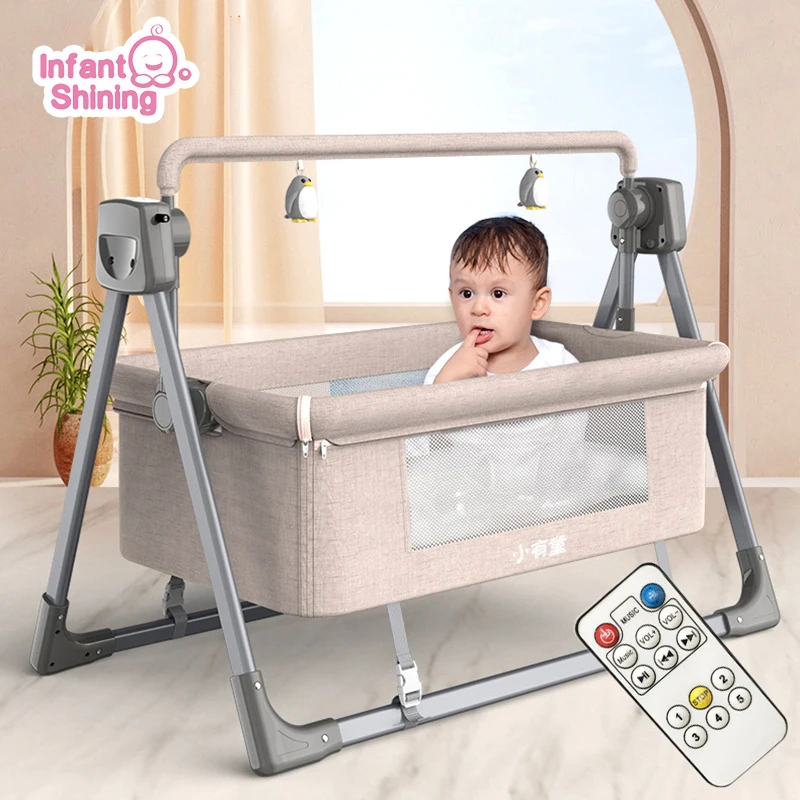 Newborn Crib Remote Control Electric Cradle Rocking Bed Rocking Crib Newborn Smart Bed Baby Soothing Artifact Sleeping Basket
Newborn Crib Remote Control Electric Cradle Rocking Bed Rocking Crib Newborn Smart Bed Baby Soothing Artifact Sleeping Basket