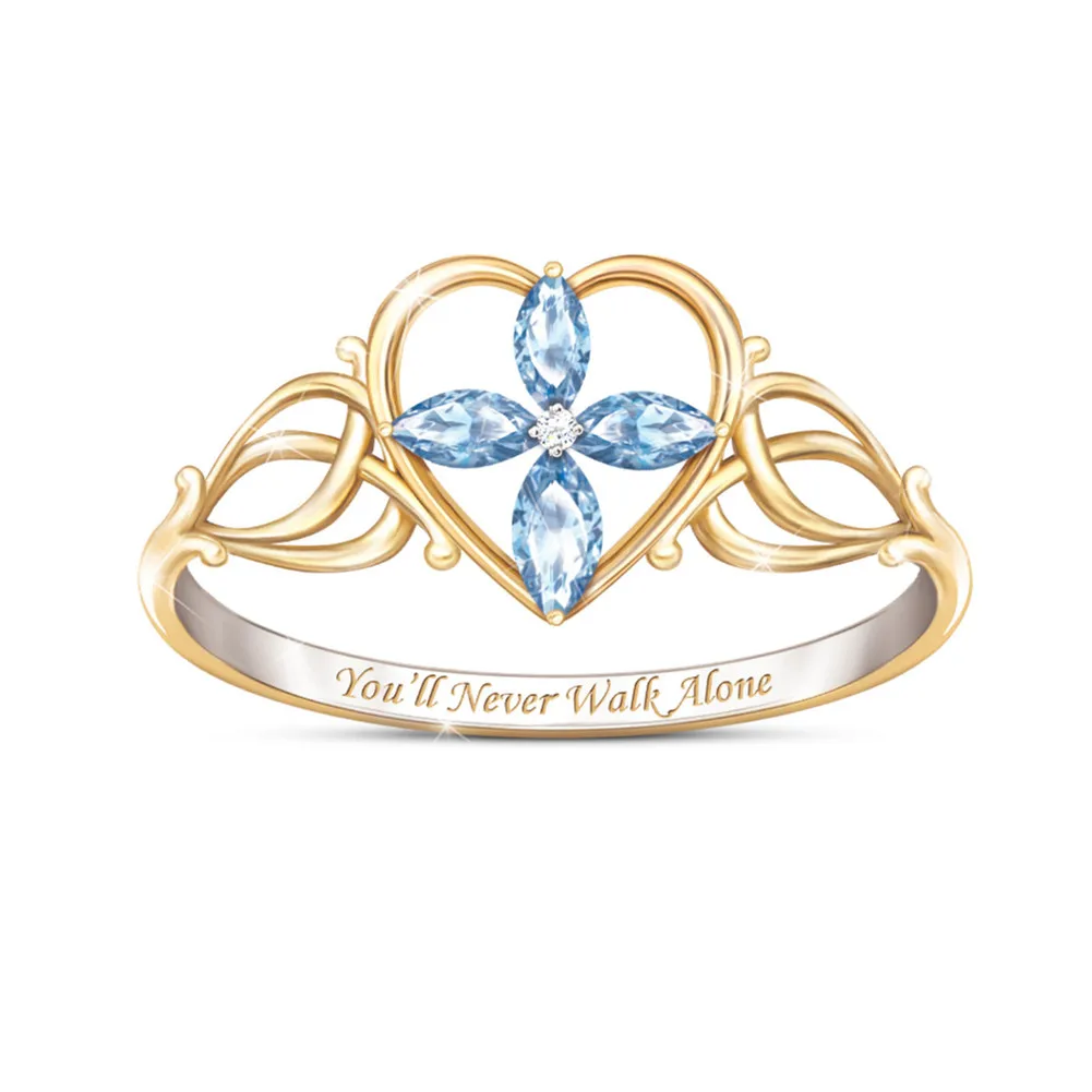 Exquisite Fashion Sweet Romantic Love Cross Blue Zircon Women's Ring Engagement Jewelry Jewelry Valentine's Day Gift Wholesale
Exquisite Fashion Sweet Romantic Love Cross Blue Zircon Women's Ring Engagement Jewelry Jewelry Valentine's Day Gift Wholesale
