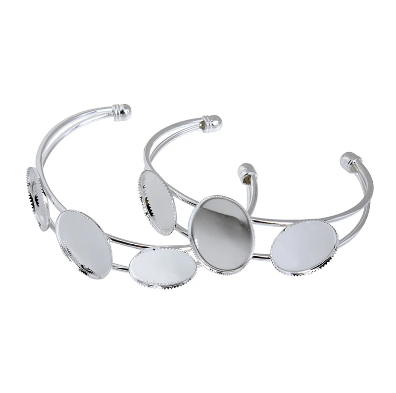 1pcs 18x25mm Silver Color Blanks Base Cabochon Setting Cuff Bangle Bezel Pad Tray Base fit 18mm Round Glass Cabochon Cameo
1pcs 18x25mm Silver Color Blanks Base Cabochon Setting Cuff Bangle Bezel Pad Tray Base fit 18mm Round Glass Cabochon Cameo