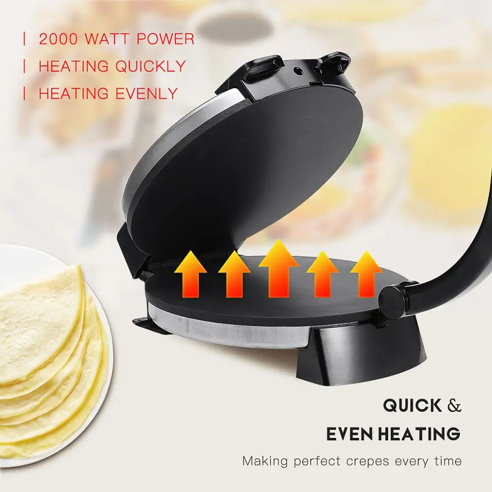 220V 2000W Kitchen Electric Roti Crepe Maker Paratha Chapati Flat Bread Pizza Tortilla Maker Cooking Tools Appliance Bakeware
220V 2000W Kitchen Electric Roti Crepe Maker Paratha Chapati Flat Bread Pizza Tortilla Maker Cooking Tools Appliance Bakeware
