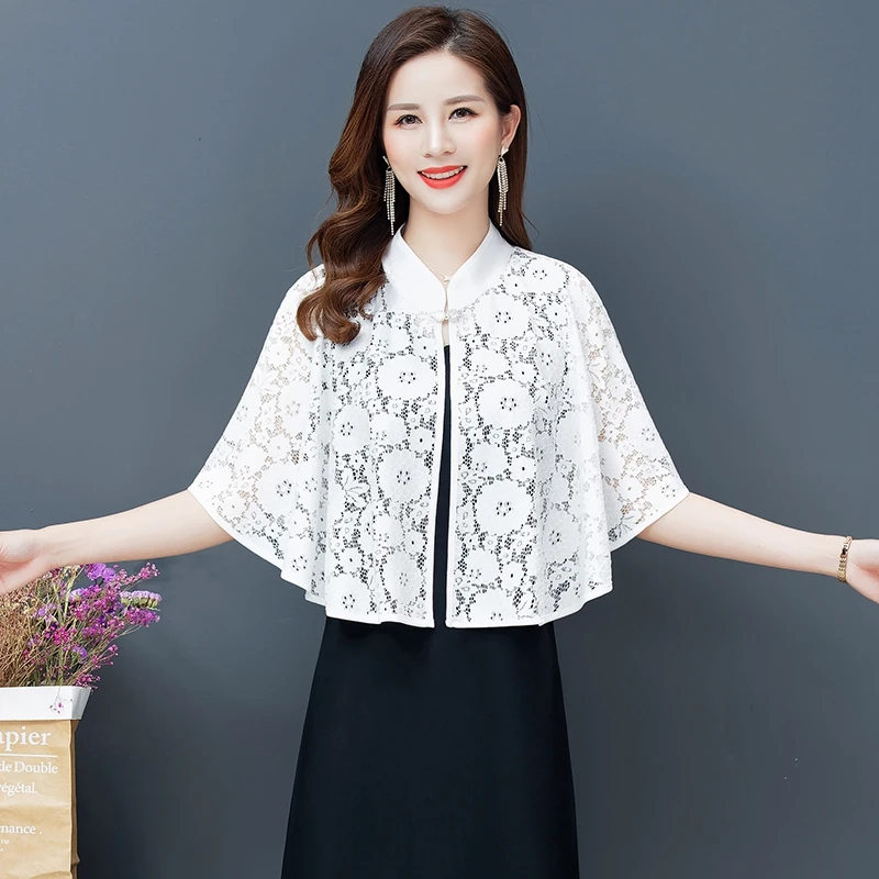 Cloak Bolero Coat Summer Thin Elegant Fashion Blouse Women Stylish Trendy Floral Crochet Loose Party Lady Sunproof Cardigan 
Cloak Bolero Coat Summer Thin Elegant Fashion Blouse Women Stylish Trendy Floral Crochet Loose Party Lady Sunproof Cardigan