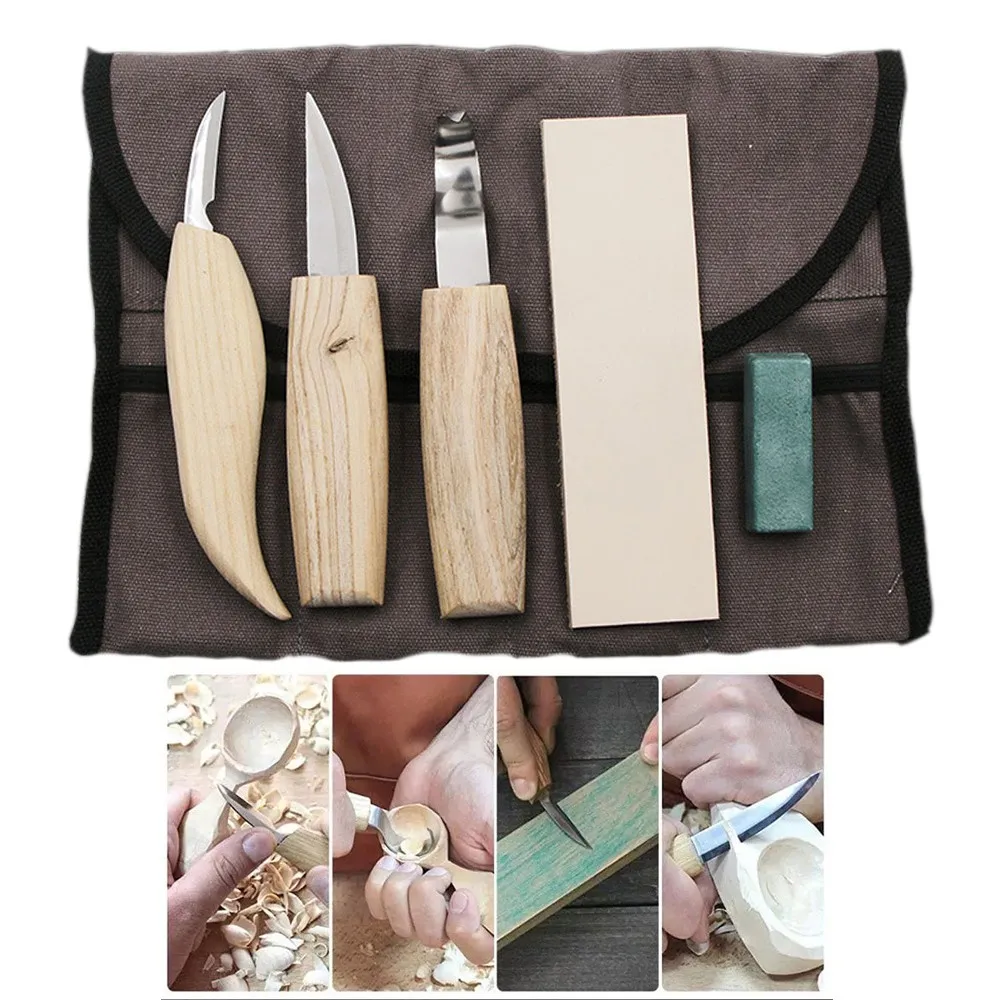5pcs/set DIY Art Craft Carving Tools Hand Chisel Hook Kn-ife Stainless Steel Woodworking Spoon Sculptural + Whetstone Tools Sets
5pcs/set DIY Art Craft Carving Tools Hand Chisel Hook Kn-ife Stainless Steel Woodworking Spoon Sculptural + Whetstone Tools Sets