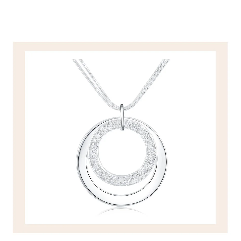 925 Sterling Silver 18-Inch Snake Chain O-Shaped Frosted Pendant Necklace For Women Fashion Wedding Party Charm Jewelry
925 Sterling Silver 18-Inch Snake Chain O-Shaped Frosted Pendant Necklace For Women Fashion Wedding Party Charm Jewelry