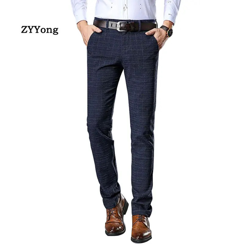 High Quality Men's Elastic Casual Pants Mens Business Dress Slim lattice Stretch Long Black Trouser Office Male Suit Pants
High Quality Men's Elastic Casual Pants Mens Business Dress Slim lattice Stretch Long Black Trouser Office Male Suit Pants