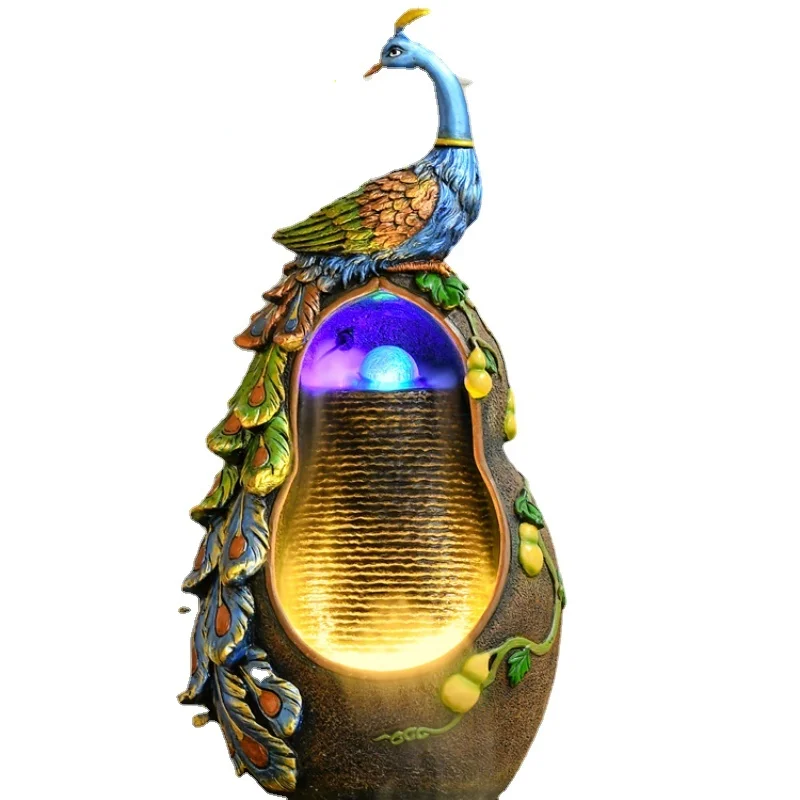 Fengshui Wheel Peacock Water Fountain Lucky Decoration Living Room Decoration Bar Restaurant Club Beauty Salon 
Fengshui Wheel Peacock Water Fountain Lucky Decoration Living Room Decoration Bar Restaurant Club Beauty Salon