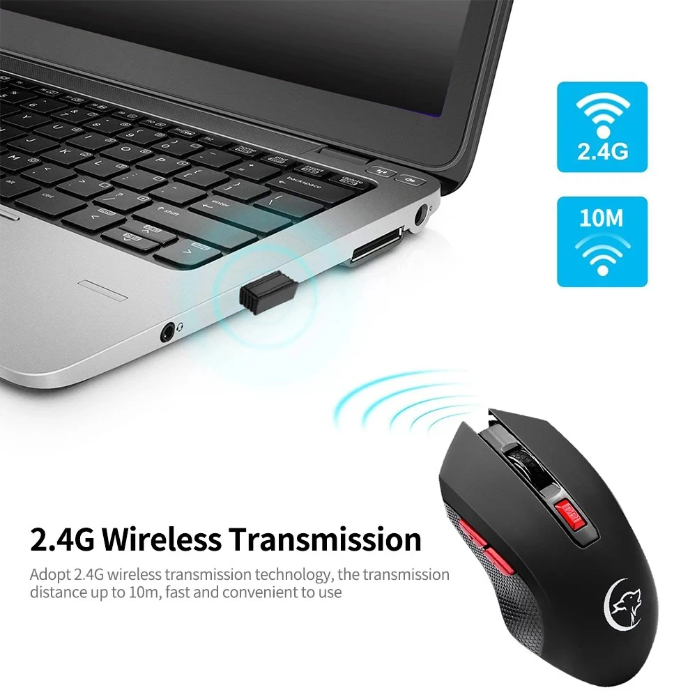 YWYT Wireless Mouse 2.4GHz 2400DPI 6 Buttons USB Portable Wireless Office Gaming Mouse for PC Laptop Computer
YWYT Wireless Mouse 2.4GHz 2400DPI 6 Buttons USB Portable Wireless Office Gaming Mouse for PC Laptop Computer