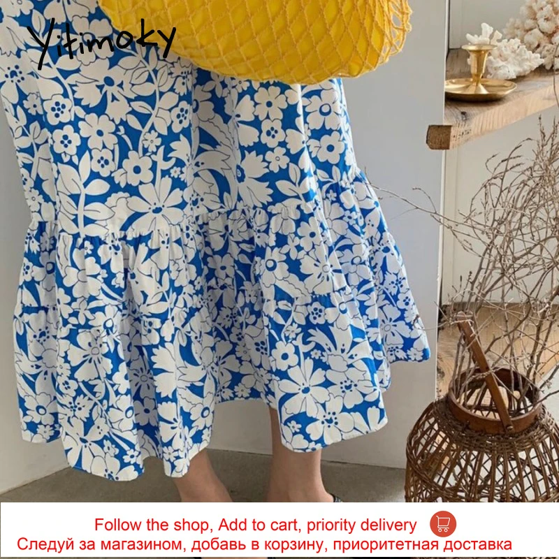Yitimoky Vintage Flying Sleeve O-Neck Dresses Women 2021 Summer New Elegant Floral Printing Loose Waist Pullover simple Dress
Yitimoky Vintage Flying Sleeve O-Neck Dresses Women 2021 Summer New Elegant Floral Printing Loose Waist Pullover simple Dress