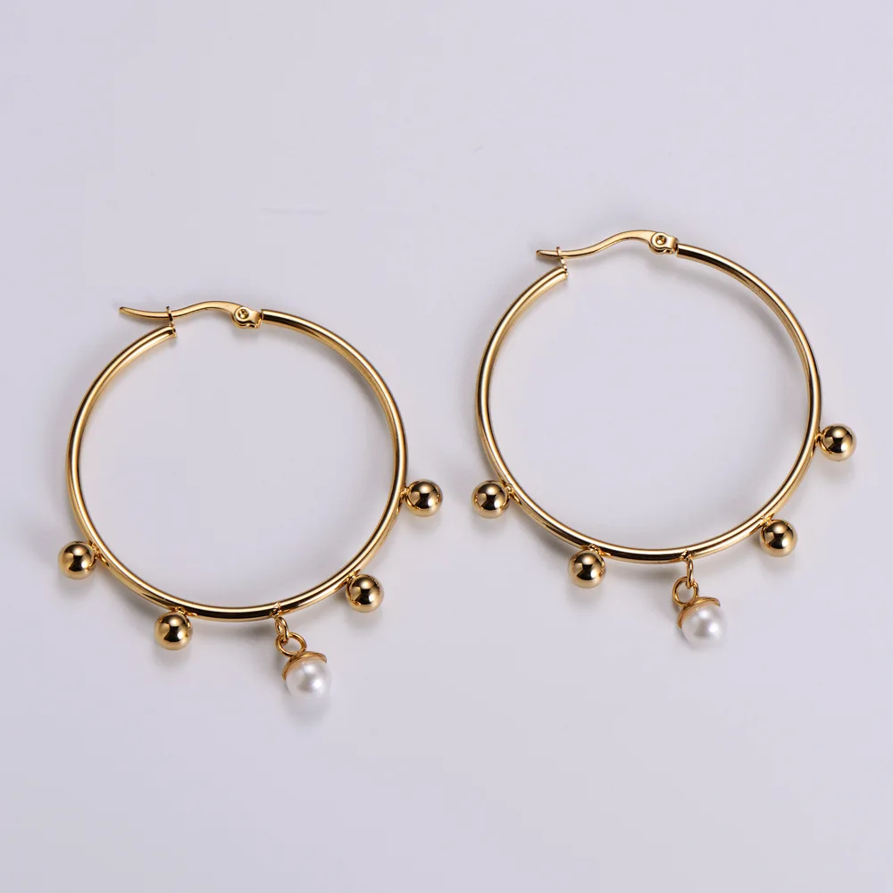 Elegant Bead Ball Big Hoop Earring for Women Jewelry Stainless Steel Earrings for Women Hoop Pendientes Mujer Moda 2022 Kolczyki
Elegant Bead Ball Big Hoop Earring for Women Jewelry Stainless Steel Earrings for Women Hoop Pendientes Mujer Moda 2022 Kolczyki