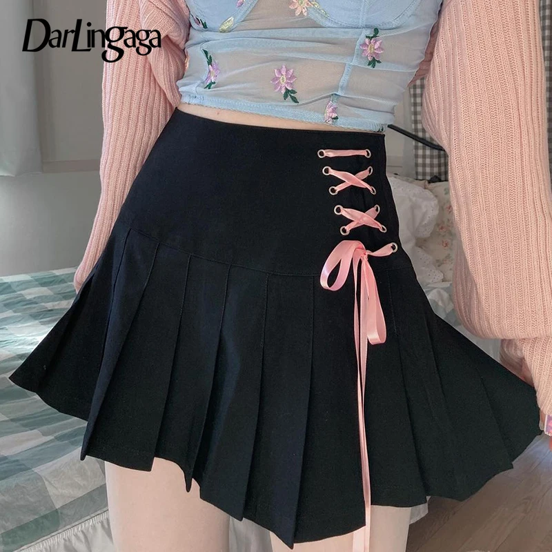Darlingaga Korean Fashion Cute Lace Up Black Pleated Skirt Women Casual Preppy Bandage High Waist Skirt Mini School Girls Bottom
Darlingaga Korean Fashion Cute Lace Up Black Pleated Skirt Women Casual Preppy Bandage High Waist Skirt Mini School Girls Bottom
