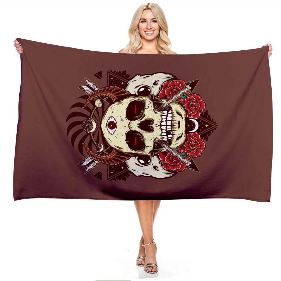 Summer Swimming Beach Surf Quick Drying Bath Towels Sand-Free Miraculous Skull Design Microfiber Beach Towel For Women
Summer Swimming Beach Surf Quick Drying Bath Towels Sand-Free Miraculous Skull Design Microfiber Beach Towel For Women