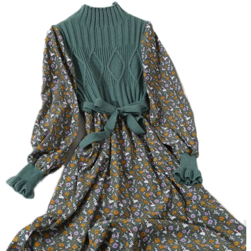 splicing sleeve head strap show thin knitting dress minus age sweet and pure and fresh corduroy broken beautiful dress
splicing sleeve head strap show thin knitting dress minus age sweet and pure and fresh corduroy broken beautiful dress
