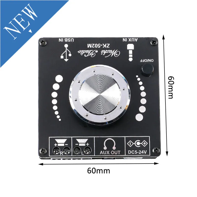 ZK-502M 2.0 Stereo MINI Bluetooth-compatible 5.0 Power Audio Amplifier Board Module 2*50W AUX USB Interface Home Theater New
ZK-502M 2.0 Stereo MINI Bluetooth-compatible 5.0 Power Audio Amplifier Board Module 2*50W AUX USB Interface Home Theater New
