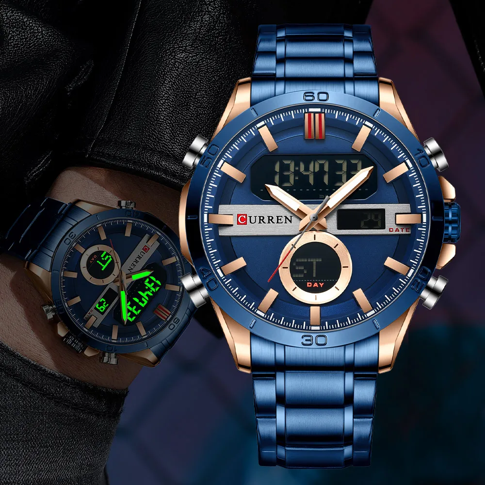 CURREN Fashion New Digital Men watches Luxury Business Calendar Wristwatches Sport Chronograph Waterproof Steel Luminous Clock
CURREN Fashion New Digital Men watches Luxury Business Calendar Wristwatches Sport Chronograph Waterproof Steel Luminous Clock