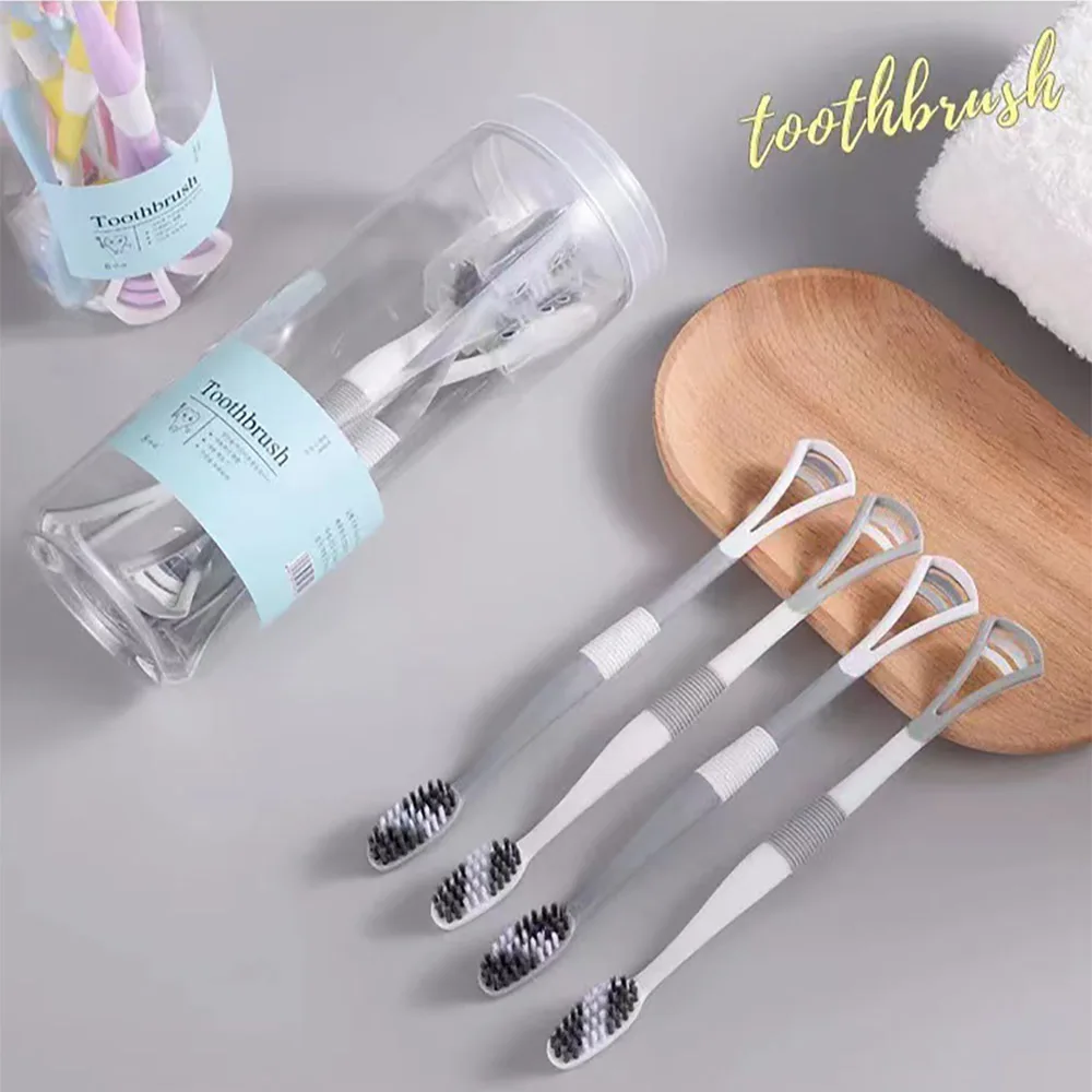 8Pcs Barreled 2 In 1 Tongue Scraper Toothbrush Tongue Scraper Tongue Coating Toothbrush Oral Care Soft-bristled Toothbrush
8Pcs Barreled 2 In 1 Tongue Scraper Toothbrush Tongue Scraper Tongue Coating Toothbrush Oral Care Soft-bristled Toothbrush