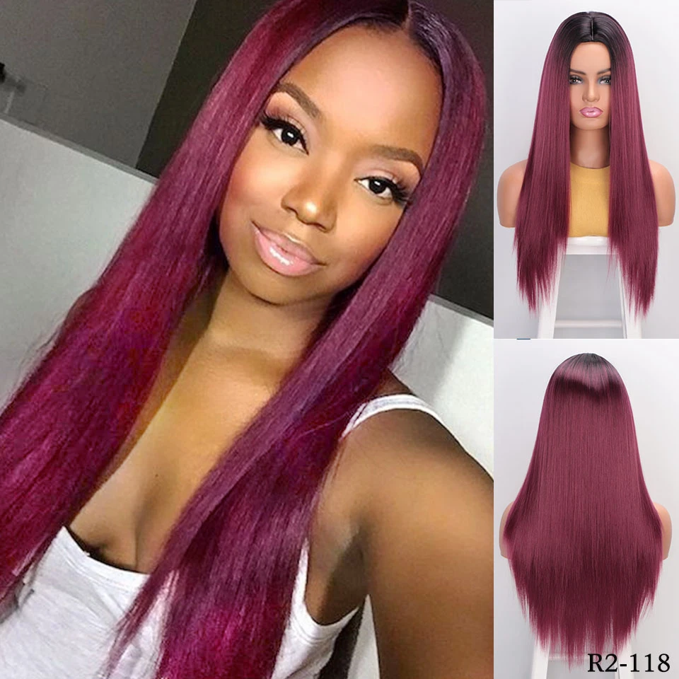 FORCUTEU Long Straight Black Wig Ombre Synthetic Wigs for Women Cospaly Wig Blonde Red Pink Green Hair Natural Middle Part
FORCUTEU Long Straight Black Wig Ombre Synthetic Wigs for Women Cospaly Wig Blonde Red Pink Green Hair Natural Middle Part