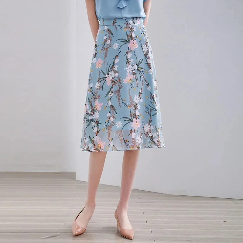 Pleated Long Skirt Polyester Print A-LINE Ruffled Mid-calf Empire Ladies Casual High Fashion Floral Korean Style
Pleated Long Skirt Polyester Print A-LINE Ruffled Mid-calf Empire Ladies Casual High Fashion Floral Korean Style