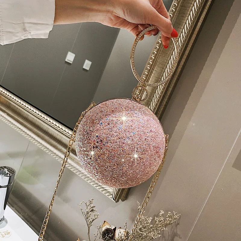 2020 Women Evening Day Clutch Colorful Crystal Diamonds Round Ball Shaped Clutches Lady Handbag Wedding Purse Chain Shoulder Bag
2020 Women Evening Day Clutch Colorful Crystal Diamonds Round Ball Shaped Clutches Lady Handbag Wedding Purse Chain Shoulder Bag