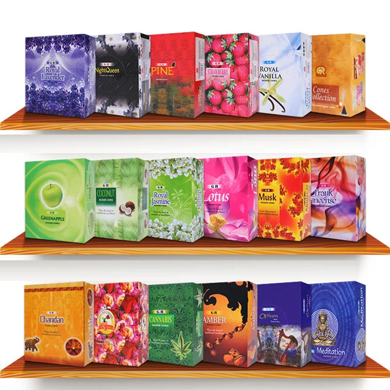 S 14 Scents for Home Indian Incense Cones Frankincense Meditation Cone Incenses with Incense Holder Pine Opium Musk Incenses
S 14 Scents for Home Indian Incense Cones Frankincense Meditation Cone Incenses with Incense Holder Pine Opium Musk Incenses