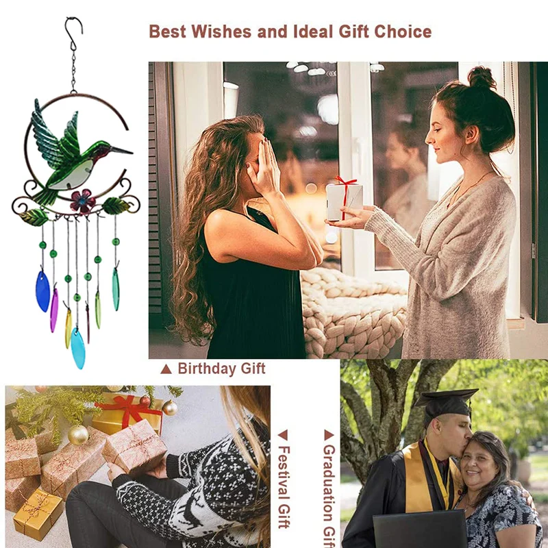 Hummingbird 7 Color Glass Piece Wind Chime Pendant Home Car Decoration Student Graduates Day Gift GHS99
Hummingbird 7 Color Glass Piece Wind Chime Pendant Home Car Decoration Student Graduates Day Gift GHS99
