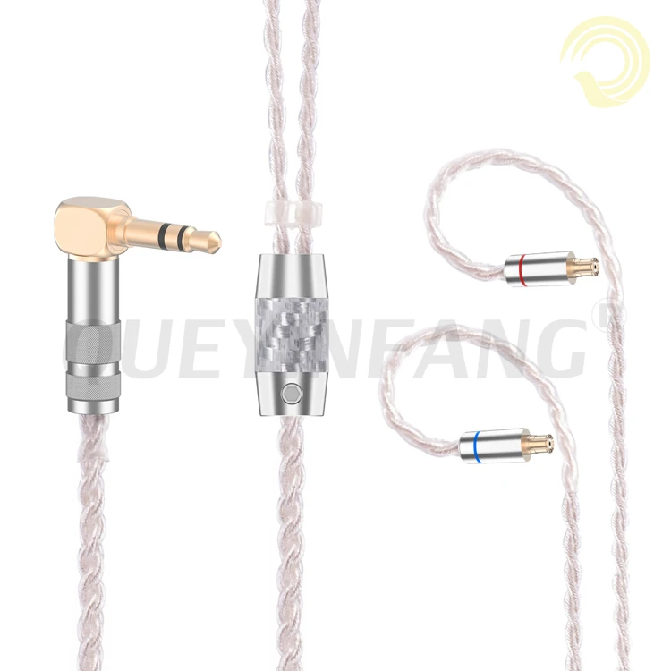 QUEYINFANG 4 Core с серебряным покрытием кабель наушников обновления MMCX/0 78 2Pin/A2DC разъем 3
