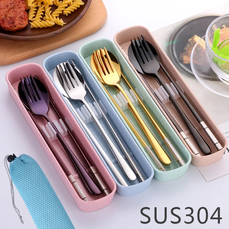 304 Stainless Steel Outdoor Portable Tableware Spoon Fork Chopsticks Three-piece Set of Student Tableware Spoon Chopsticks Set 
304 Stainless Steel Outdoor Portable Tableware Spoon Fork Chopsticks Three-piece Set of Student Tableware Spoon Chopsticks Set