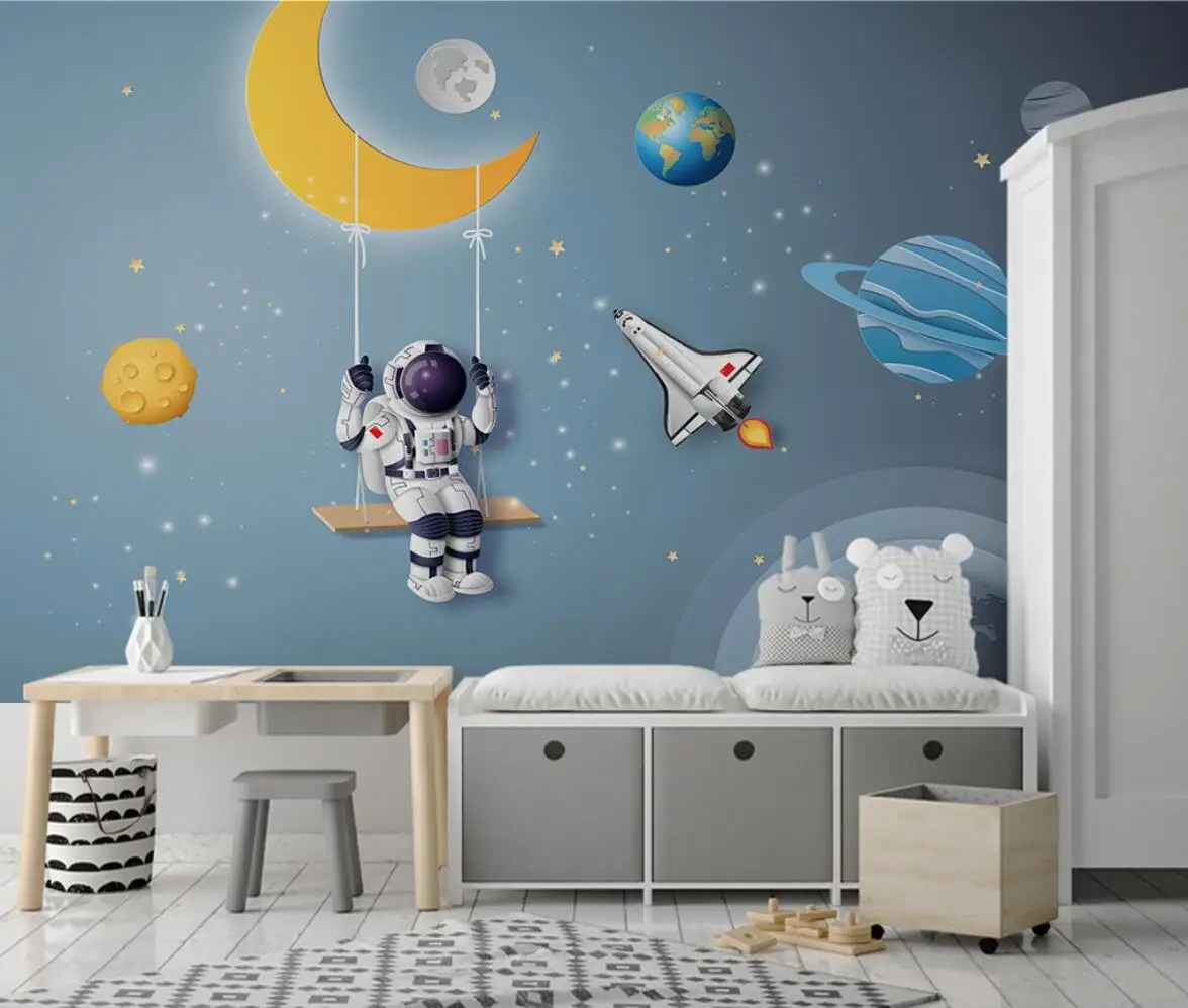 beibehang Custom Nordic minimalist space galaxy rocket mural wallpaper for children's room bedroom 3D cartoon murals wall paper
beibehang Custom Nordic minimalist space galaxy rocket mural wallpaper for children's room bedroom 3D cartoon murals wall paper