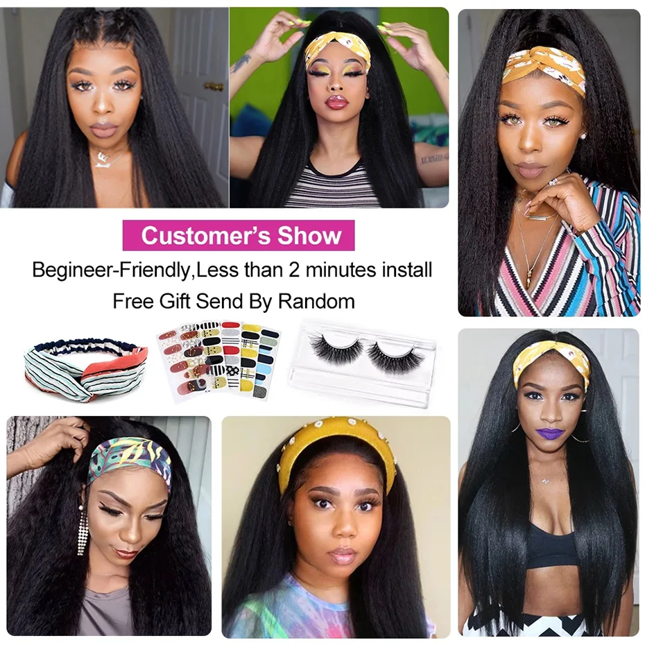 Headband Wigs Human Hair Wigs Malaysian Kinky Straight Human Hair Wigs For Women Machine Made Wig 180% Glueless Scarf Wigs Remy
Headband Wigs Human Hair Wigs Malaysian Kinky Straight Human Hair Wigs For Women Machine Made Wig 180% Glueless Scarf Wigs Remy