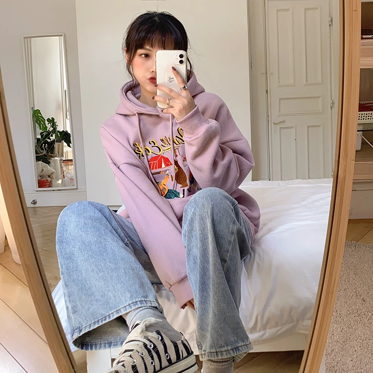2021 Spring Casual Women Oversized Hoodie Cartoon Animal People Embrodery Circus Fleece Hooded Sweatshirt
2021 Spring Casual Women Oversized Hoodie Cartoon Animal People Embrodery Circus Fleece Hooded Sweatshirt
