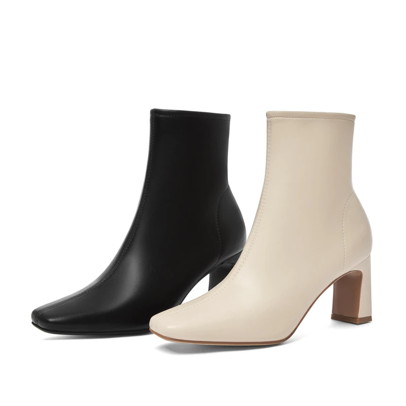 Women's High Heel Boots 2022 Spring New Square Toe Thick Heels Woman Shoes Fashion Side Zip Beige Banquet Pumps Women Ankle Boot
Women's High Heel Boots 2022 Spring New Square Toe Thick Heels Woman Shoes Fashion Side Zip Beige Banquet Pumps Women Ankle Boot