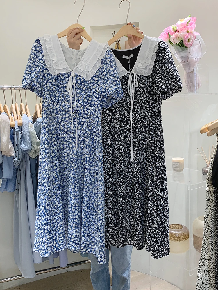 2021 Summer New Model Korean Fashion Patchwork Peter pan Collar Long Piece Broken flower Lantern Sleeve Dress Women Belt Empire
2021 Summer New Model Korean Fashion Patchwork Peter pan Collar Long Piece Broken flower Lantern Sleeve Dress Women Belt Empire
