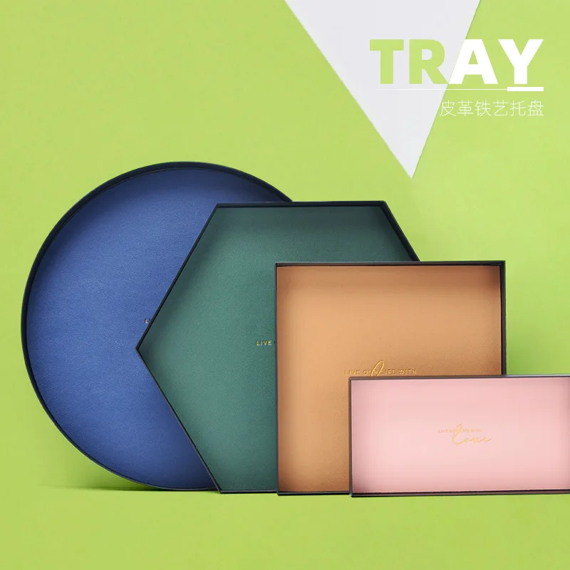 Nordic Tray Geometric Leather Metal Iron Storage Tray Sundries Storage Finishing Decorative Trays Jewelry Display Plates Decor
Nordic Tray Geometric Leather Metal Iron Storage Tray Sundries Storage Finishing Decorative Trays Jewelry Display Plates Decor
