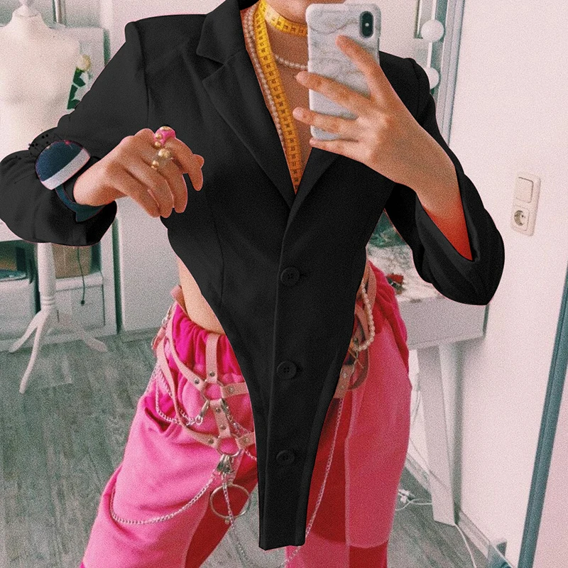 Darlingaga Fashion Elegant Cropped Black Blazer Jacket Single Breasted Autumn Jackets Coat High Cut Irregular Hem Outwear Ladies
Darlingaga Fashion Elegant Cropped Black Blazer Jacket Single Breasted Autumn Jackets Coat High Cut Irregular Hem Outwear Ladies