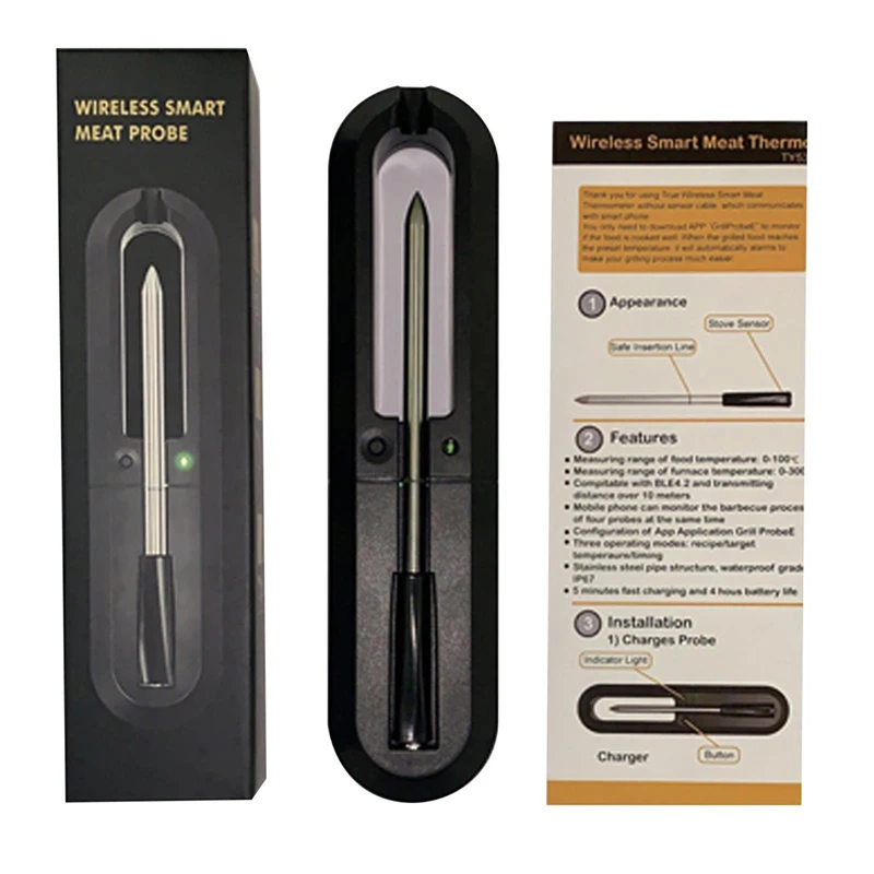 Wireless Meat Food Thermometer Kitchen Tools Oven Grill BBQ Steak Bluetooth-compatible Temperature Meter Barbecue Accessories
Wireless Meat Food Thermometer Kitchen Tools Oven Grill BBQ Steak Bluetooth-compatible Temperature Meter Barbecue Accessories
