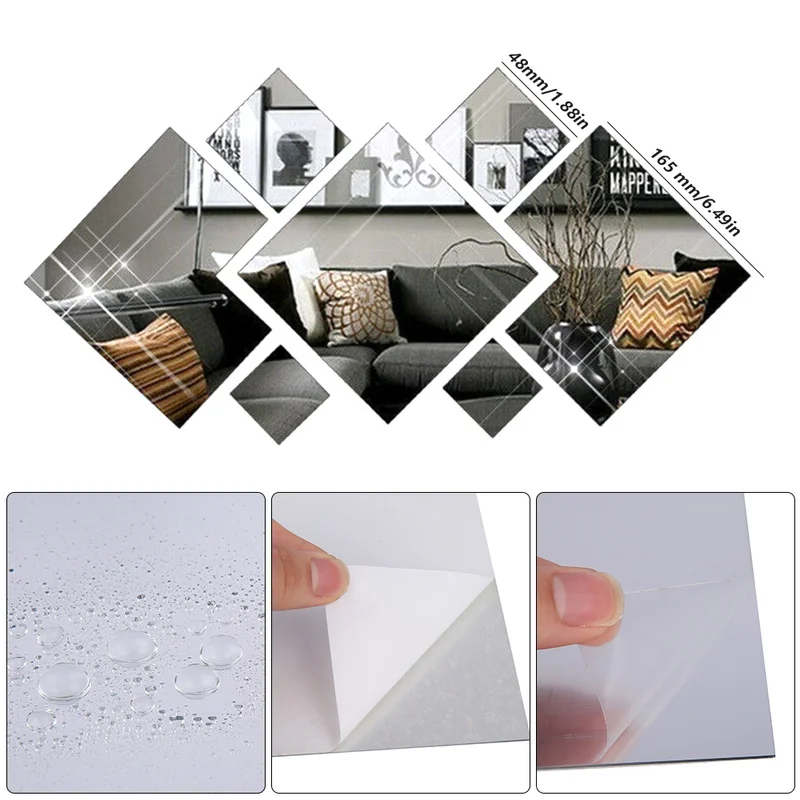 7pcs 3D Acrylic Mirror Wall Stickers Lozenge DIY Art Ornaments Wall Stickers for Living Room Home Wall Decoration
7pcs 3D Acrylic Mirror Wall Stickers Lozenge DIY Art Ornaments Wall Stickers for Living Room Home Wall Decoration