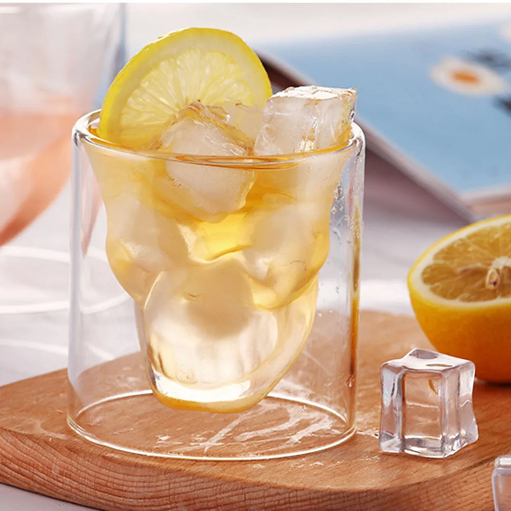 25-250ML Skull Head Cup Double Transparent Crystal Tea Cup Whiskey Vodka Champagne Wine Glass Milk Reusable Tool Bar Accessories
25-250ML Skull Head Cup Double Transparent Crystal Tea Cup Whiskey Vodka Champagne Wine Glass Milk Reusable Tool Bar Accessories
