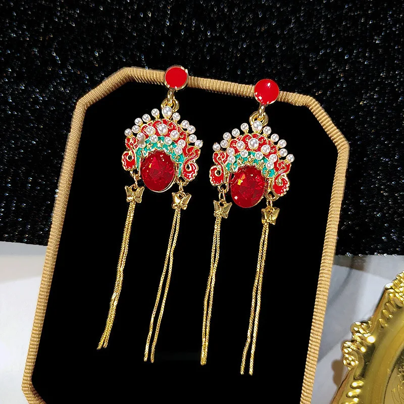 National Style Retro Long Earrings Female Ancient Style Peking Opera Facial Makeup Personality National Style Earrings
National Style Retro Long Earrings Female Ancient Style Peking Opera Facial Makeup Personality National Style Earrings